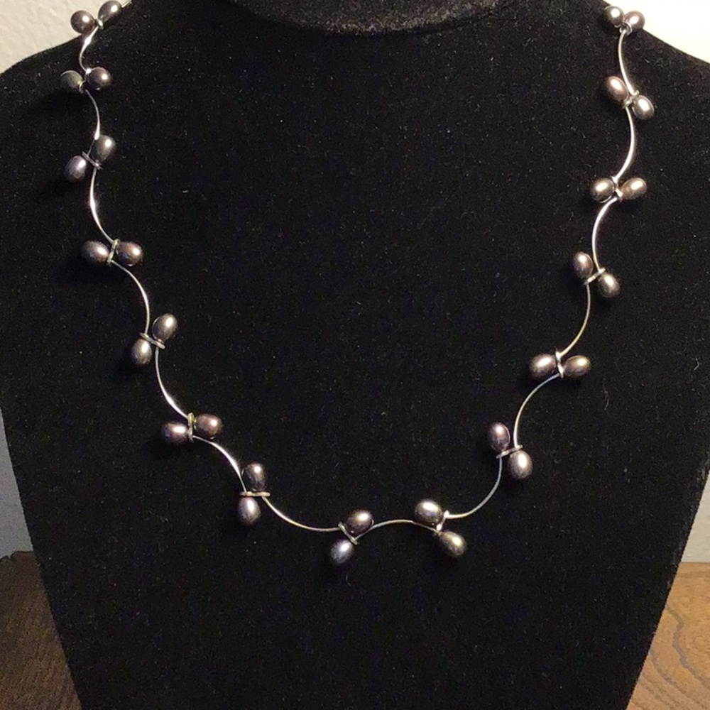 Silvery Grey Pearl Neclace